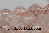 CPQ08 15.5 inches 15*15mm diamond natural pink quartz beads