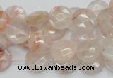 CPQ16 15.5 inches 12mm faceted coin natural pink quartz beads