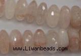 CPQ215 15.5 inches 8*16mm faceted rondelle natural pink quartz beads