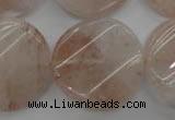 CPQ238 15.5 inches 28mm twisted coin natural pink quartz beads