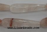 CPQ248 15.5 inches 10*40mm faceted teardrop natural pink quartz beads