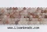 CPQ319 15.5 inches 8mm faceted round pink quartz beads