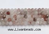 CPQ320 15.5 inches 10mm faceted round pink quartz beads