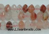 CPQ39 15.5 inches 6*10mm faceted rondelle natural pink quartz beads