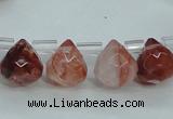 CPQ41 Top-drilled 7*7mm faceted teardrop natural pink quartz beads