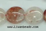 CPQ50 15.5 inches 20mm flat round natural pink quartz beads