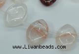 CPQ58 Top-drilled 13*18mm marquise natural pink quartz beads