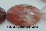 CPQ65 15.5 inches 30*40mm faceted oval natural pink quartz beads