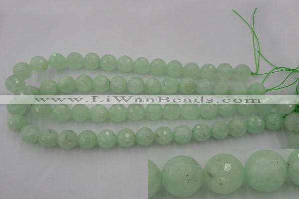 CPR115 15.5 inches 14mm faceted round natural prehnite beads wholesale