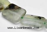 CPR14 A- grade 13*18mm rectangle natural Prehnite gemstone beads