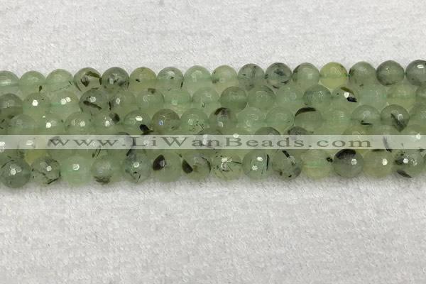 CPR410 15.5 inches 6mm faceted round prehnite gemstone beads