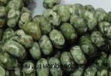 CPS02 15.5 inches 6*10mm rondelle green peacock stone beads wholesale