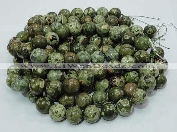 CPS08 15.5 inches 18mm round green peacock stone beads wholesale