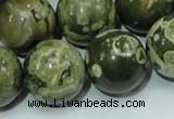 CPS09 15.5 inches 20mm round green peacock stone beads wholesale