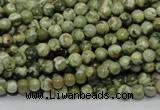 CPS110 15.5 inches 4mm round green peacock stone beads wholesale