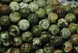 CPS111 15.5 inches 10mm round green peacock stone beads wholesale