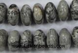 CPT160 15.5 inches 9*16mm rondelle grey picture jasper beads