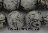 CPT190 15.5 inches 14mm round grey picture jasper beads wholesale