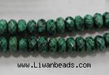 CPT222 15.5 inches 5*8mm faceted rondelle green picture jasper beads