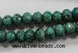 CPT223 15.5 inches 6*10mm faceted rondelle green picture jasper beads