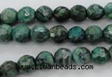 CPT303 15.5 inches 6mm faceted round green picture jasper beads