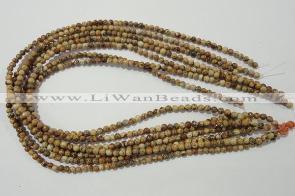 CPT450 15.5 inches 4mm round picture jasper beads wholesale