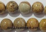 CPT457 15.5 inches 18mm round picture jasper beads wholesale