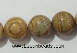 CPT458 15.5 inches 20mm round picture jasper beads wholesale