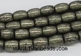 CPY09 16 inches 8*10mm drum-shaped pyrite gemstone beads wholesale