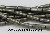 CPY10 16 inches 5*13mm column pyrite gemstone beads wholesale