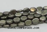 CPY11 16 inches 6*8mm oval pyrite gemstone beads wholesale