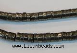 CPY115 15.5 inches 3*6mm heishi pyrite gemstone beads wholesale