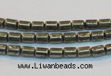 CPY120 15.5 inches 4*6mm tube pyrite gemstone beads wholesale