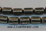 CPY122 15.5 inches 8*12mm tube pyrite gemstone beads wholesale