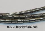 CPY125 15.5 inches 4*6mm tube pyrite gemstone beads wholesale