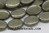 CPY14 16 inches 13*18mm oval pyrite gemstone beads wholesale