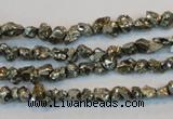 CPY168 15.5 inches 4*5mm nuggets pyrite gemstone beads wholesale