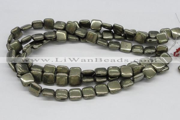 CPY18 16 inches 14*14mm square pyrite gemstone beads wholesale