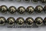 CPY24 16 inches 12mm round pyrite gemstone beads wholesale