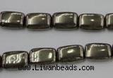 CPY240 15.5 inches 8*12mm rectangle pyrite gemstone beads wholesale