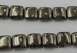 CPY250 15.5 inches 10*10mm square pyrite gemstone beads wholesale