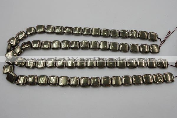 CPY251 15.5 inches 12*12mm square pyrite gemstone beads wholesale