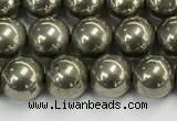 CPY261 15.5 inches 6mm round pyrite gemstone beads wholesale