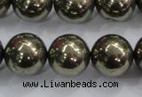 CPY28 16 inches 20mm round pyrite gemstone beads wholesale