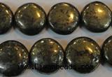 CPY304 15.5 inches 18mm flat round pyrite gemstone beads wholesale