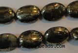 CPY312 15.5 inches 13*18mm oval pyrite gemstone beads wholesale