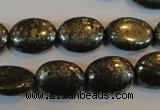 CPY33 16 inches 12*16mm oval pyrite gemstone beads wholesale