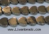 CPY332 15.5 inches 10*10mm heart pyrite gemstone beads