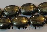 CPY34 16 inches 15*20mm oval pyrite gemstone beads wholesale