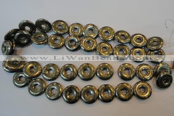 CPY340 15.5 inches 20mm donut pyrite gemstone beads wholesale